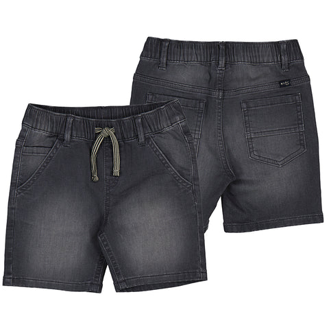 Mayoral Bermuda Soft Denim Shorts - Grey