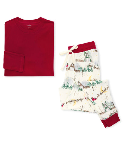 Adult Women’s Tee & Jogger Pants PJ Set- Santa’s Sleigh