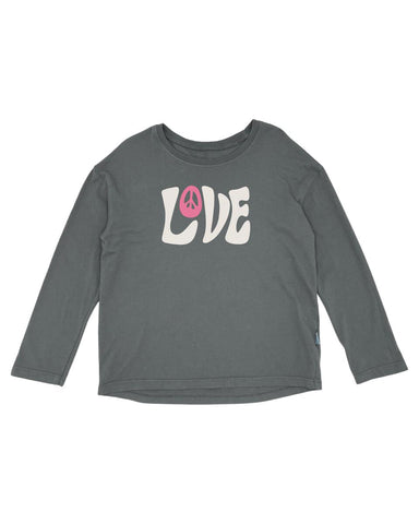 Feather 4 Arrow L/S Tee - Charcoal "Love"