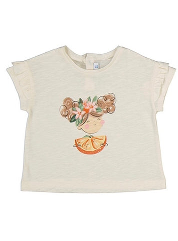 Mayoral Baby Girl Graphic Tee- Chickpea