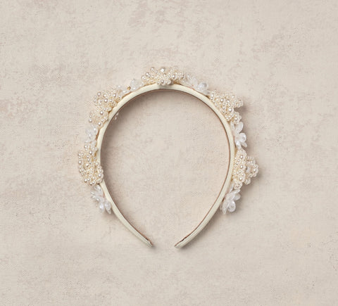 Noralee Headband - Floral Ivory Pearl