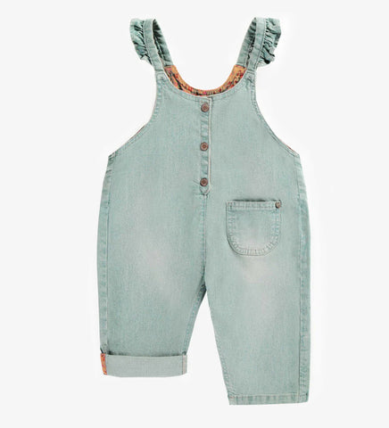 Loose Fit Overalls w/ Ruffle Straps