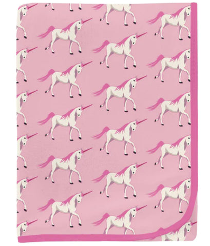 Kickee Pants Bamboo Printed Swaddle Blanket - Cake Pop Prancing Unicorns