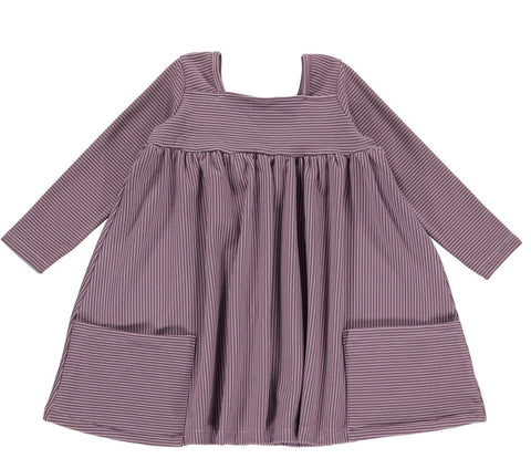 Vignette Rylie Dress- Purple and Cream