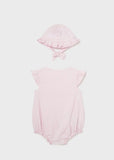 Baby Bubble Overall w/Hat - Baby Pink