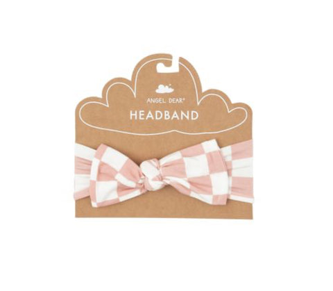 Angel Dear Headband - Pink Checkerboard