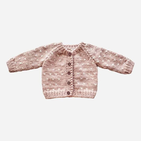 The Blueberry Hill Sawyer Cardigan - Blush with Hearts