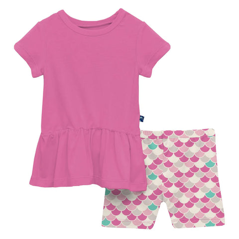 Kickee Pants Short Sleeve Bamboo Playtime Outfit Set - Tulip Scales