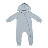 Kyte Baby Jersey Hooded Zippered Romper - Charcoal