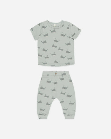Tee + Slouch Pant Set - Whales