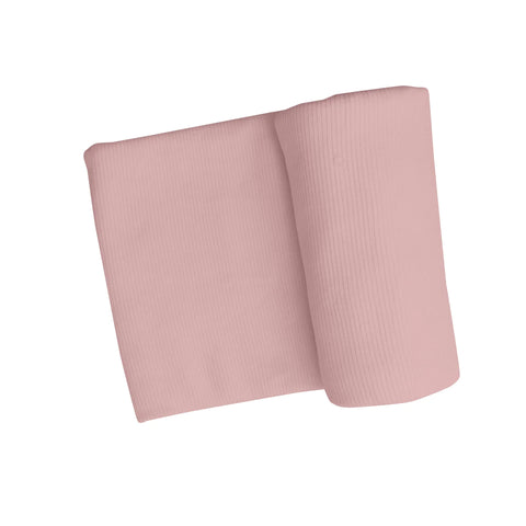 Rib Swaddle Blanket - Silver Pink