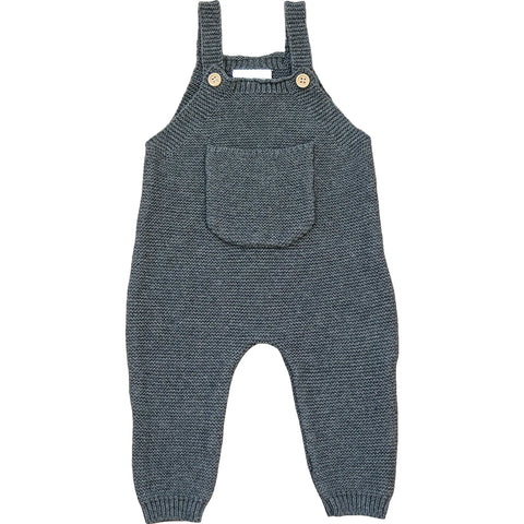 Knit Pocket Overalls - Charcoal