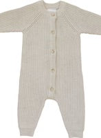 Mebie Baby Knit Button Romper - Heather Grey