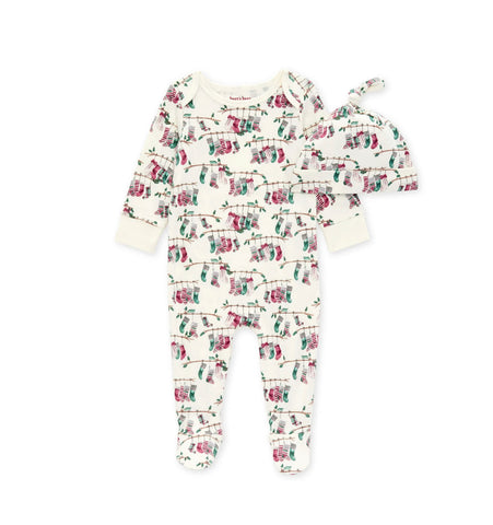 Burt’s Bees Baby Footed Jumpsuit & Knot Top Hat Set- Our Stockings