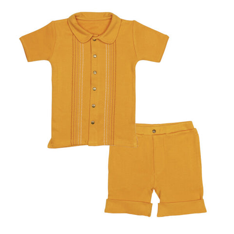 L’ovedbaby Kids Orgainc Shirt & Short Set - Tangerine Dash