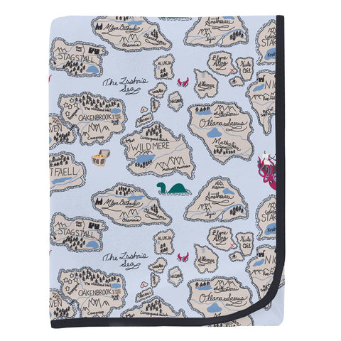 Kickee Pants Bamboo Swaddle Blanket - Dew Pirate Map