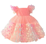 Lola and The Boys Puffy Sleeve Dress- 3D Butterfly