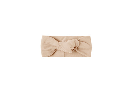 Quincy Mae Organic Baby Ribbed Knotted Headband - Shell