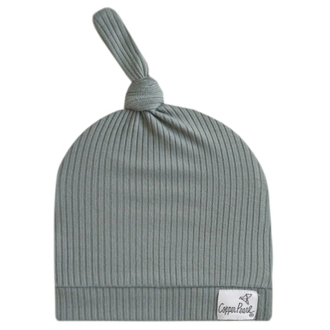 Ribbed Top Knot Adjustable Hat - Moss