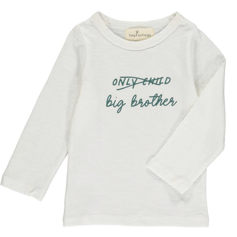 Tiny Victories Long Sleeve Shirt - White “Big Brother”