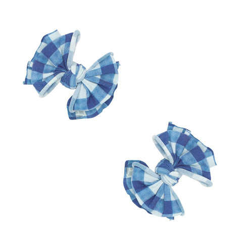 Baby Bling - 2pk Printed Baby Fab Clips - Blue Plaid