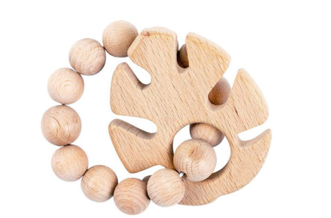 Tropical Leaf Natural Wooden Teether
