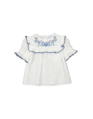 Mayoral Plumeti Embroidered Blouse