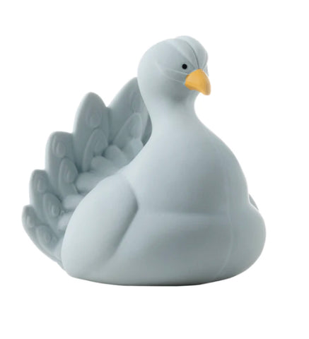 Natural Rubber Bath Toy - Peacock Light Blue