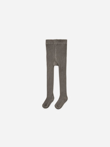 Quincy Mae Ribbed Knit Tights - Charcoal