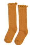 Fancy Lace Top Knee High Socks - Marigold