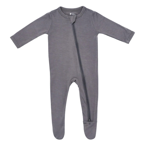 Kyte Baby Bamboo Zipper Footie - Charcoal