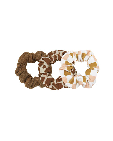 Rylee + Cru Scrunchie Set- Chocolate, Checker, Giraffe Spots