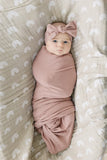 Mebie Baby Bamboo Stretch Swaddle - Dusty Rose