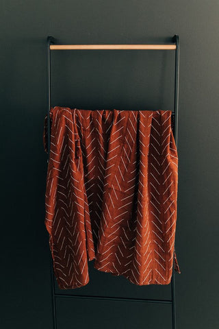 Muslin Swaddle Blanket - Rust Mudcloth