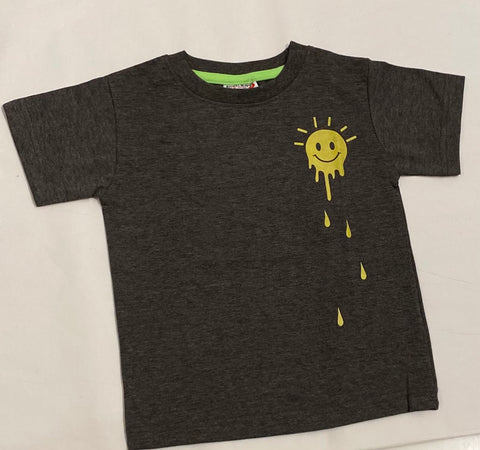 Graphic Tee Melting Sun - Charcoal