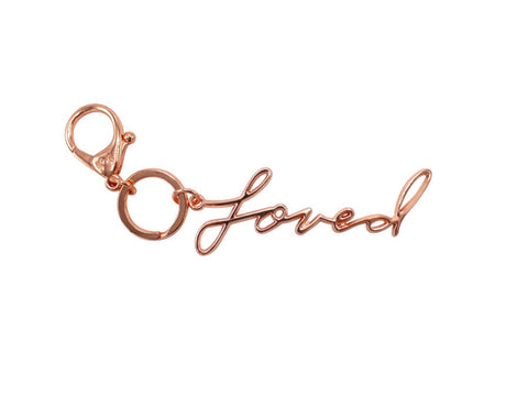 Rose Gold Loved Keychain