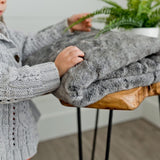 Grand Faux Fur Receiving Blanket - Chinchilla
