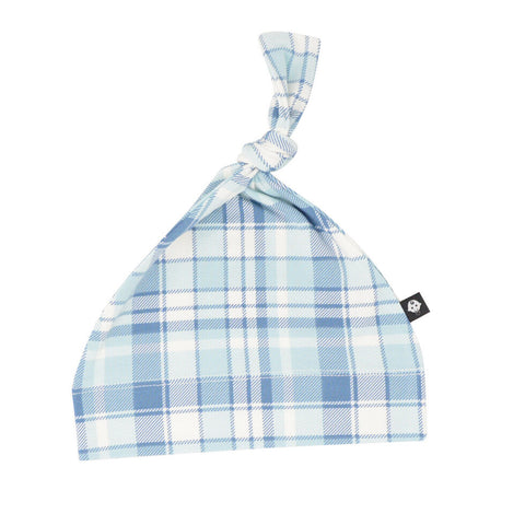 Sweet Bamboo Knot Hat- Plaid Blue