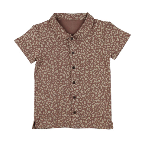 L’ovedbaby Kids Printed Button-Up Shirt - Latte Floral